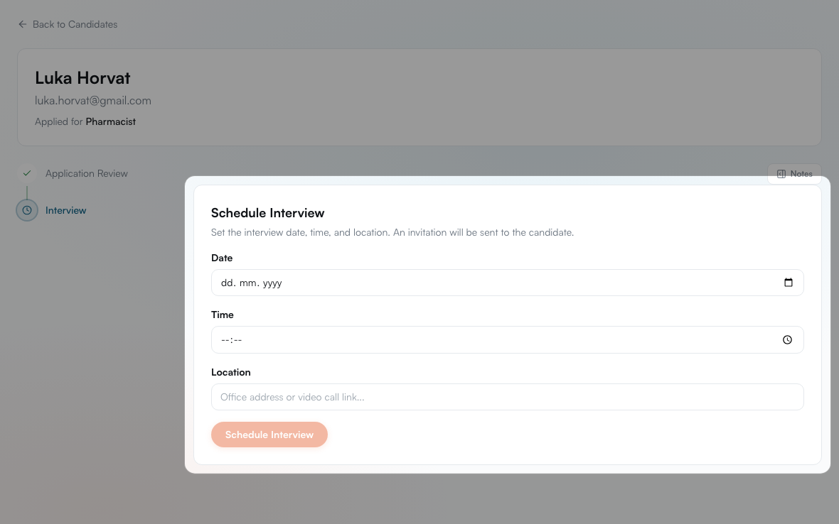 Interview Scheduling & Evaluation